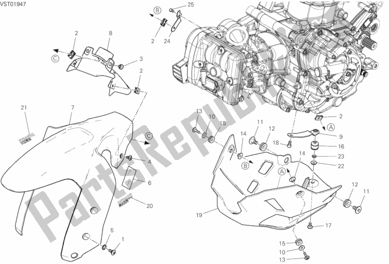 All parts for the 34b - Fairing of the Ducati Multistrada 950 S Touring 2020